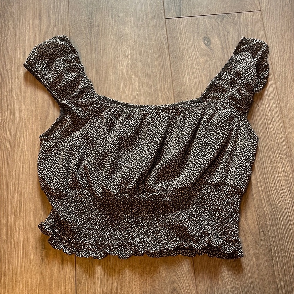 Altard state cropped cheetah blouse